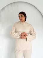 The knit belted set - Cream