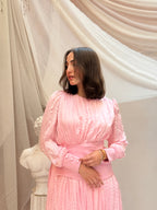 Velora Belt Dress - powder pink