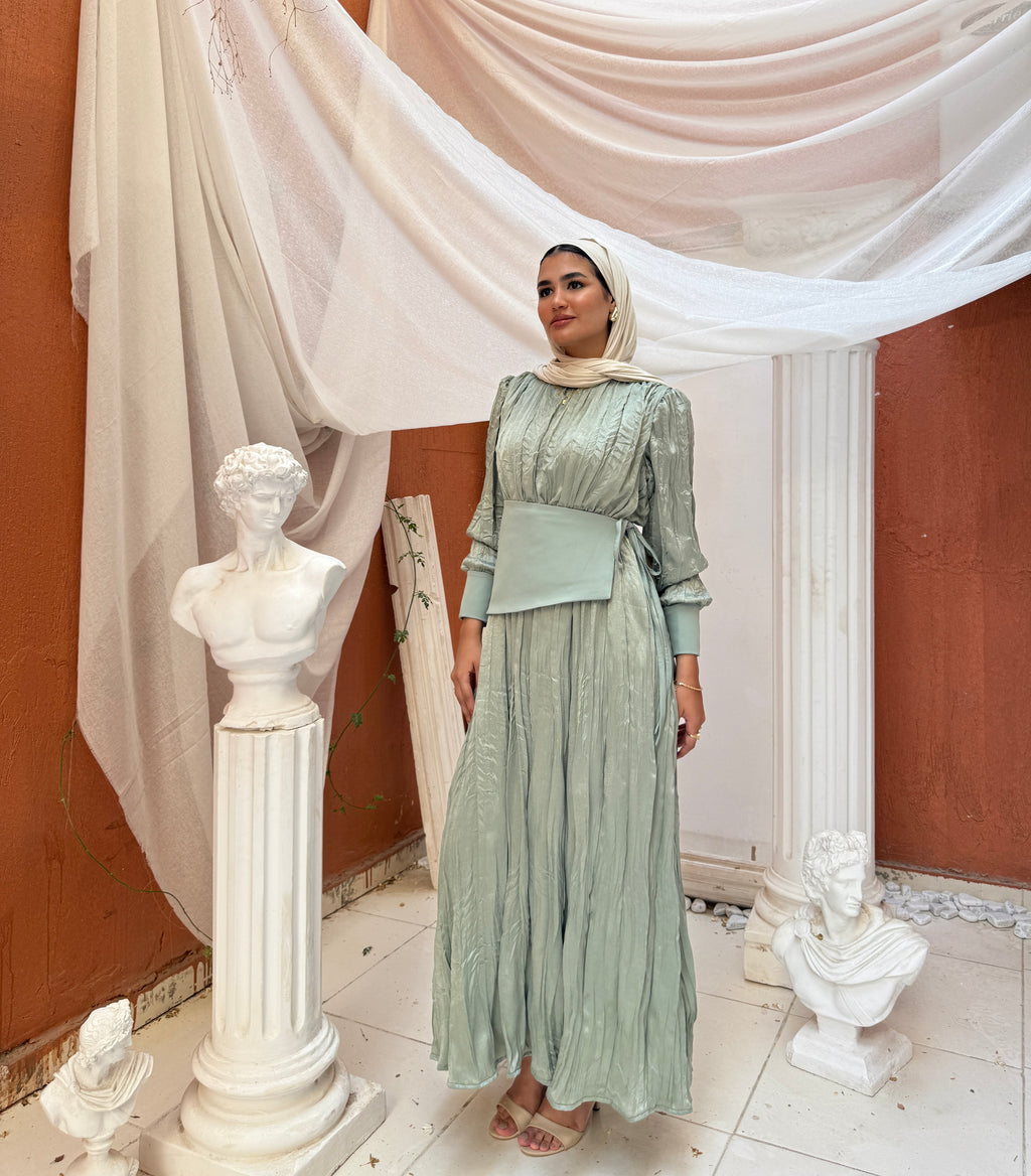 Velora Belt Dress - Mint Green