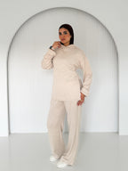 The knit belted set - Cream