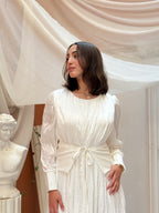 Velora Belt Dress - Crystal White