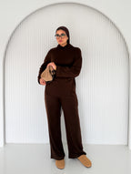 The knit belted set - Chocolate