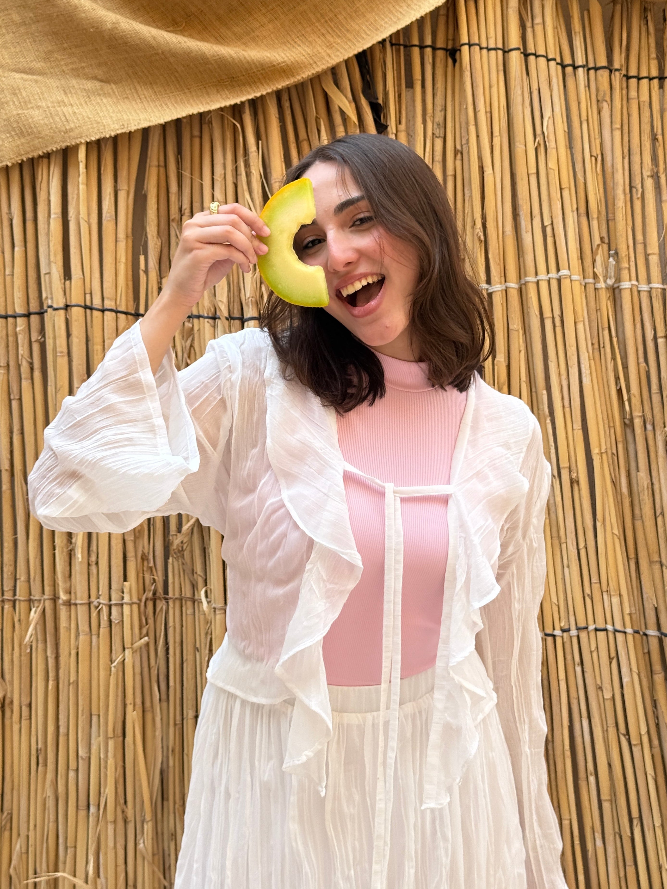 Aura Ruffle Blouse - White