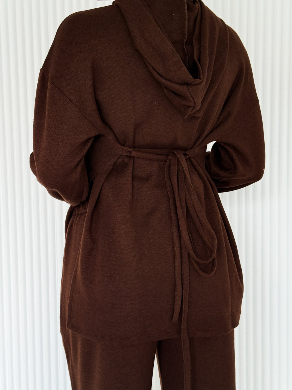 The knit belted set - Chocolate