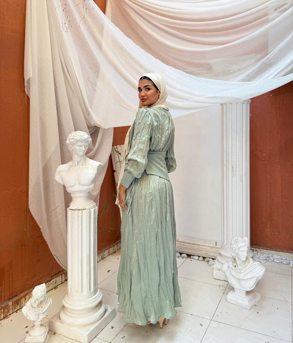 Velora Belt Dress - Mint Green